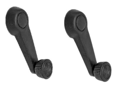 2 (NEW) Door Window Lift Crank BLACK Handle For VW Beetle Cabriolet Jetta Rabbit