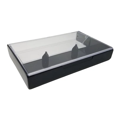 SLEEVIE WONDER 5 Cassette Tape Cases: Clear Front + Black Solid Back - Plastic