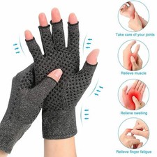 Compression Gloves Anti Arthritis Fingerless Pain Relief Joint Support With Grip