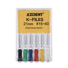 AZDENT Dental Endo Root Canal Hand Use K-Files Stainless Steel 15#-80# 25/21mm