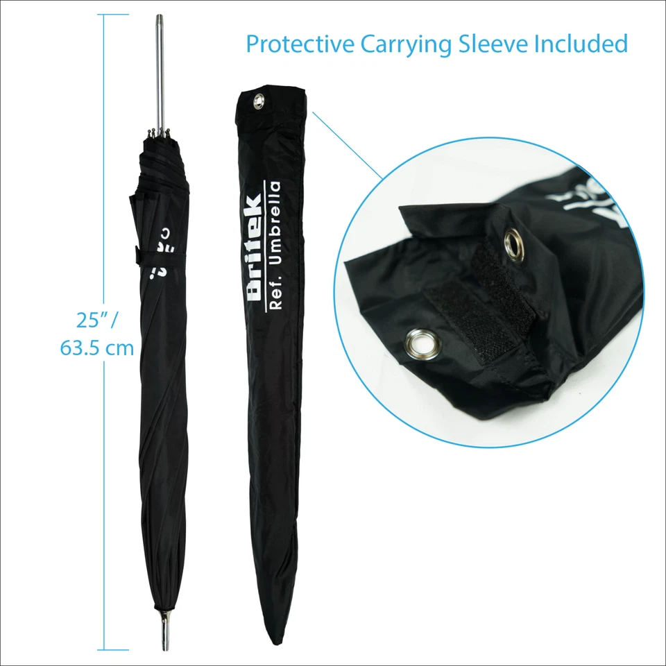 PACK 3 - 32" Paraguas de Estudio Reflector Negro/Blanco para Fotografía, Piezas de Metal Foto 4 de 4