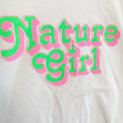 Truly Madly Deeply Nature Girl  420 Cropped Tee White Crop Top  Medium