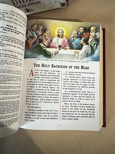 The New American Catholics Bible Family Edition Padded Burgundy Gold Edging - Picture 13 of 18