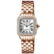 GV2 by Gevril Women's 12111B Milan Swiss Quartz IPRG 2-Tone Steel Diamond Watch