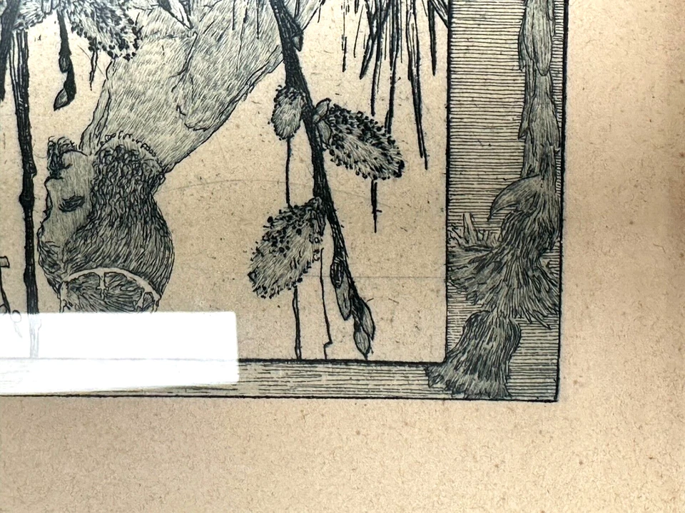 Heinrich Vogeler 1872-1942 - Radierung - Froschbraut - 1899 Jugendstil - gerahmt - Bild 3 von 4