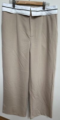 Kmart Women's Pants Beige Fold Waist BRAND NEW WITH TAGS