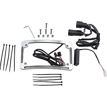 Custom Dynamics Chrome Run/Brake/Turn LED Radius License Plate Kit