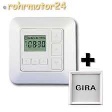 Rolladen Zeitschaltuhr Timer + GIRA Zwischenrahmen für Rollladen Jalousie Rollo
