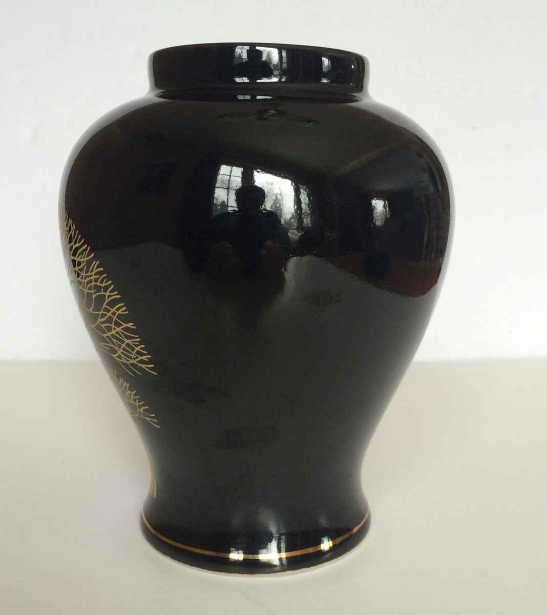 1960s-70s Vintage Flower Vase 萬古焼 光山 Vintage Yamaji Japan Vase Black Gold Trees Eaton Collection | eBay