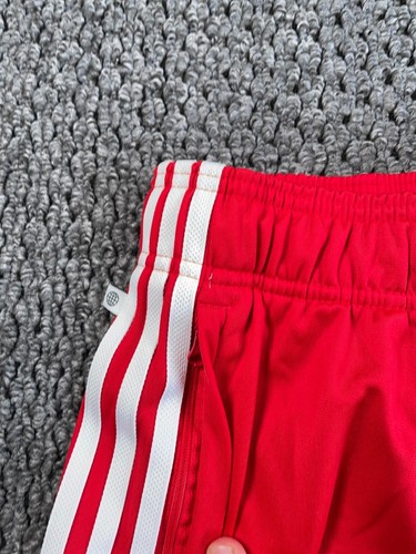 Unworn adidas Trefoil Logo Track Pants Youth Large Red White Stripes Zip Pocket - Picture 13 of 14