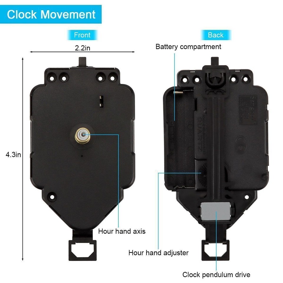 15 Quartz DIY Wall Clock Pendulum Swing Movement Mechanism Kit Chime ...