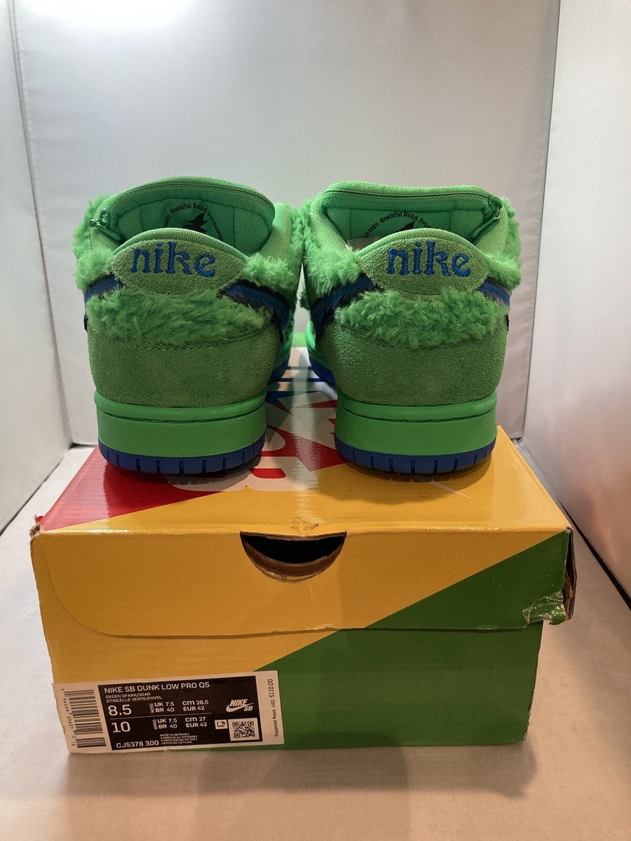 Size 8.5 - Nike SB Dunk Low x Grateful Dead Green Bear 2020