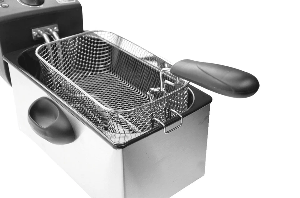 Fritteuse 3L Edelstahl Kaltzonen Friteuse 2000W 3 Liter Fritöse Frittöse NEU - Bild 2 von 4