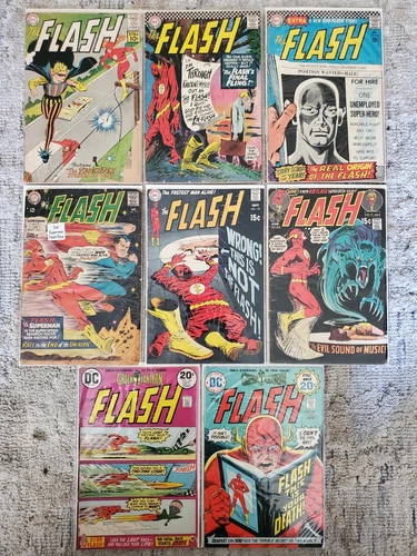 Lot of 8 Silver Age Vintage DC Comics Flash!