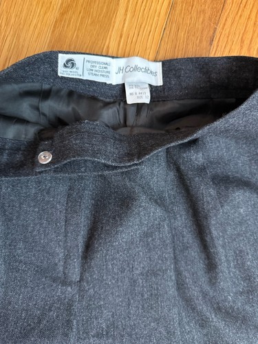 Vintage JH Collectibles Pure Wool Trousers Gray High Waist Classic Sz 12 USA - Picture 6 of 13