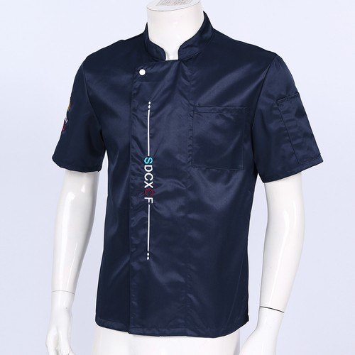 Abrigo de chef para hombre chaqueta hotel restaurante cocina soporte cuello cocinero uniforme - Imagen 52 de 70