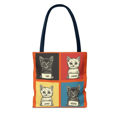 Cat Ladies Vote Tote Bag Carry-On Election Theme Harris Walz Trump Vance - Picture 42 of 61