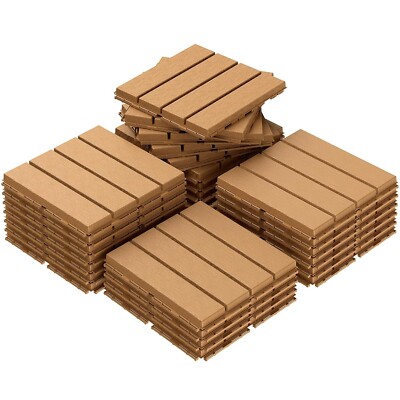 Goovilla Plastic Interlocking Waterproof Outdoor Flooring Dark Khaki 27 Pck