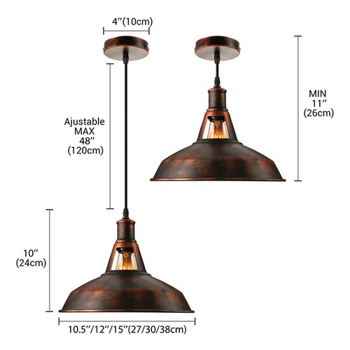 Hot Rustic Industrial Pendant Lamp Antique Copper Finished Ceiling Light Fixture - Picture 3 of 7