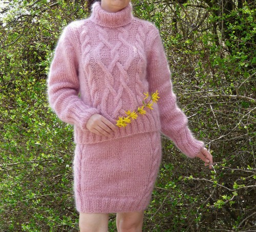 Mohair Sweater Turtleneck and Skirt 
