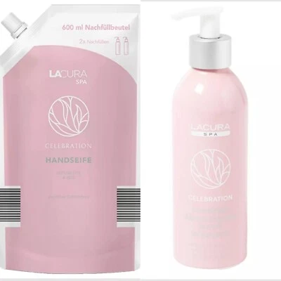 LACURA Handseife/Nachfüllbeutel Handseife, Lotusblüte &Reis (2 x 600 ml+2x300 ml