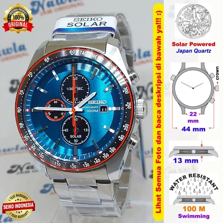 Brand New Seiko SSC717P1 Chronograph Light Blue Solar Watch V176