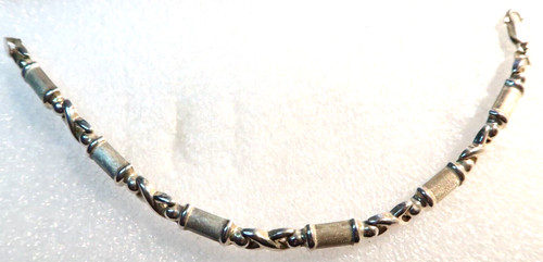 VINTAGE STUNNING STERLING SILVER BRACELET ~ SIGNED: 925 STAR GOLD