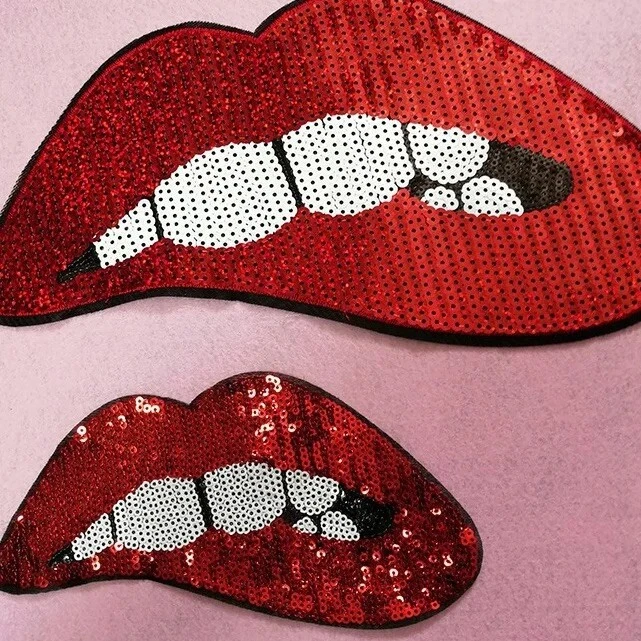 43 Pcs Sequins Embroidery Lips Patches Lot - Image 4 of 4