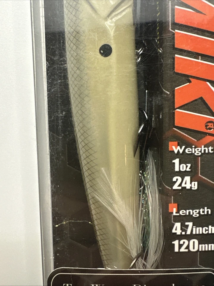 Isca de pesca Damiki Rambler 120 Topwater, 1 Oz, 4,7 polegadas, Walk The Dog, Bone - Imagem 3 de 4