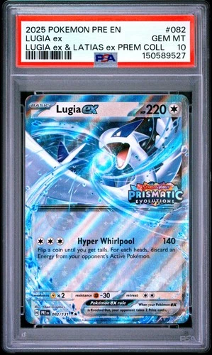 2025 POKEMON PRE EN-PRISMATIC EVOLUTIONS #082 LUGIA EX PSA 10