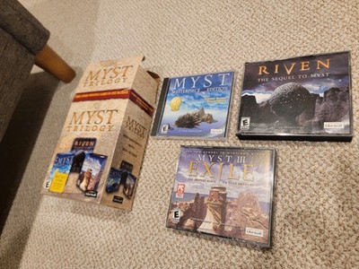 Myst Trilogy PC/Mac - Coffret Incluant Myst (1993), Riven (1996) Et Myst III (1997) - Bon état