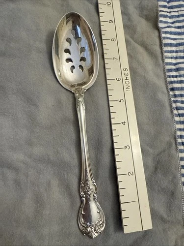 Towle Old Master Sterling Silver Slotted Serving Spoon No Monogram 8 1/2”
