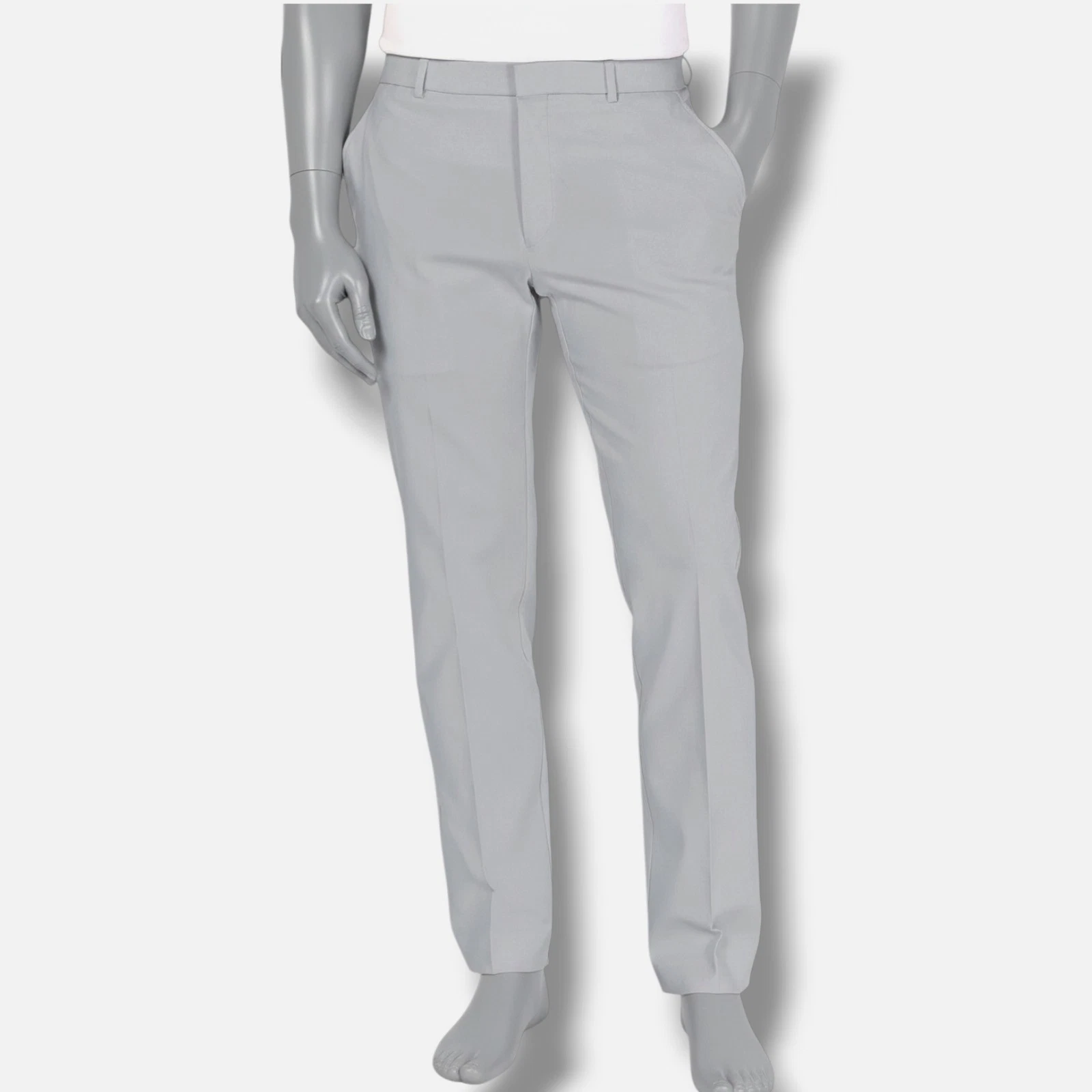 $95 Tommy Hilfiger Men's Gray Modern-Fit Stretch Dress Trousers Pants 40W 32L