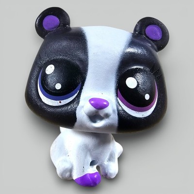 Hasbro Littlest Pet Shop #1-6 Moon Bearcub Bear White Black Purple Mini LPS