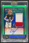 Drake London 2024 Panini One Wonderful Ones Green Patch Auto /40 #376 Falcons