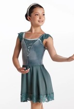 Dance Pre-Owned Costume Weissman 15817 Large Child Green Lace Lyrical Ballet