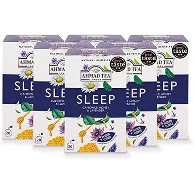 6 x Ahmad Tea Natural Benefits SLEEP - Camomile Honey & Lavender 6 x 20 Teabags