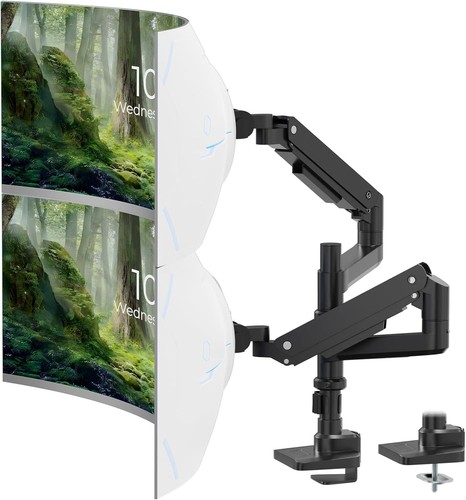 Bras double moniteur robuste en aluminium 17-49 pouces pour écrans ultra larges jusqu'à... - Photo 11/11
