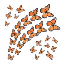 HSONAIGEE 32 Monarch Butterfly Decor, Assorted 4 6/8/10/12cm-32pcs, Orange