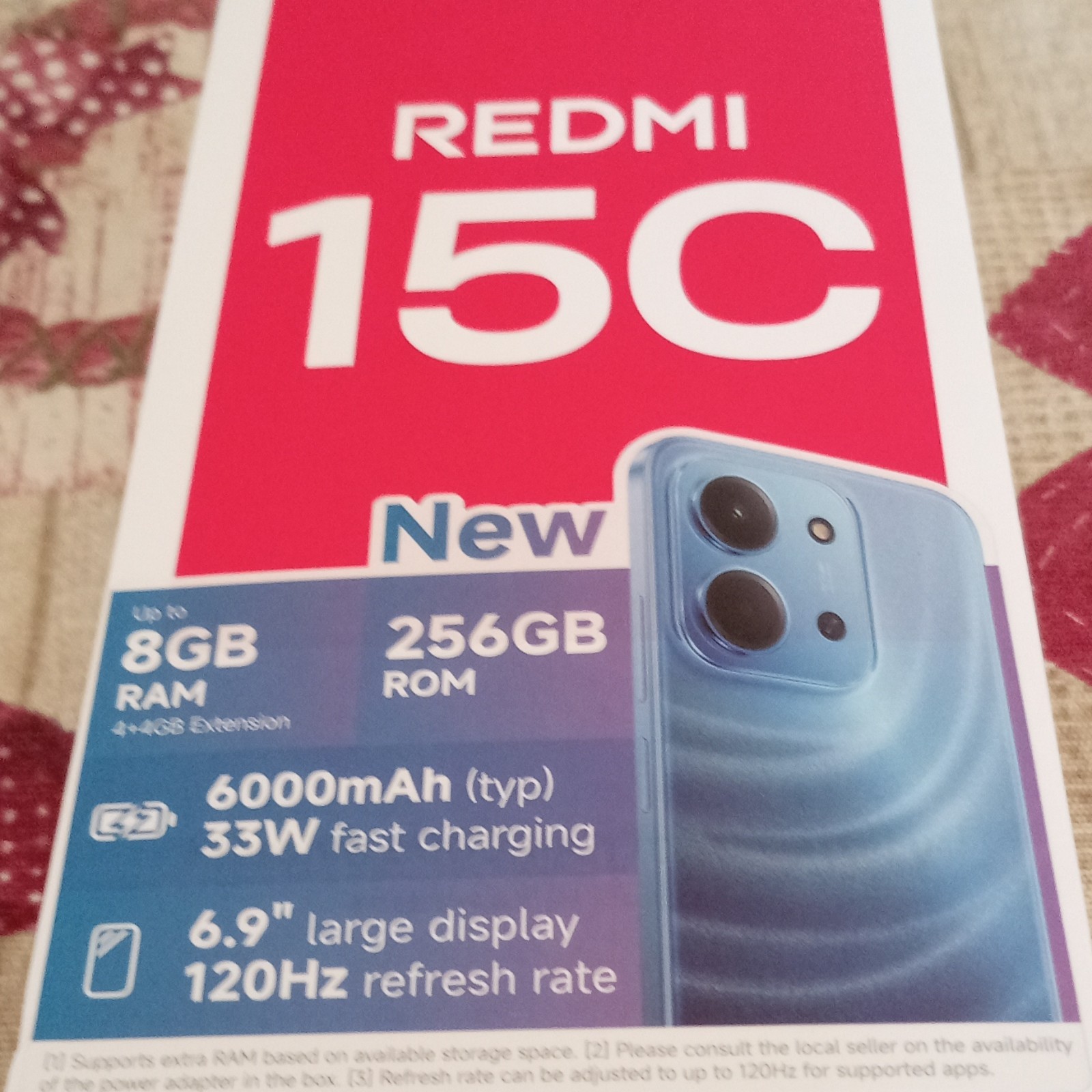 Redmi 15C Grigio 8GB/256GB 6,9" 120Hz 50MP Octa Core ricarica rapida