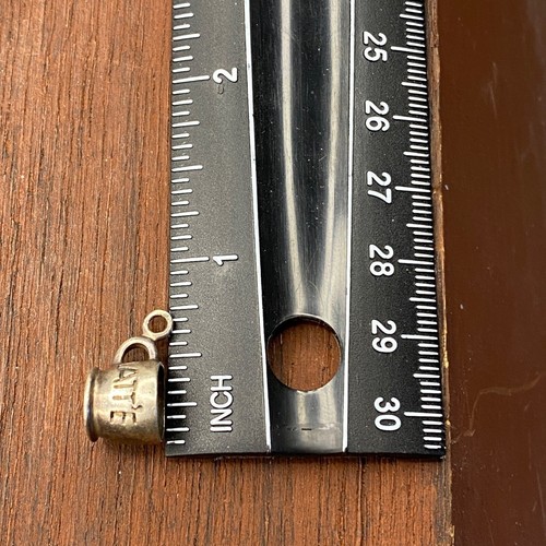 Ciondolo tazza caffè espresso "latte" argento sterling 925 vintage - Foto 5 di 5