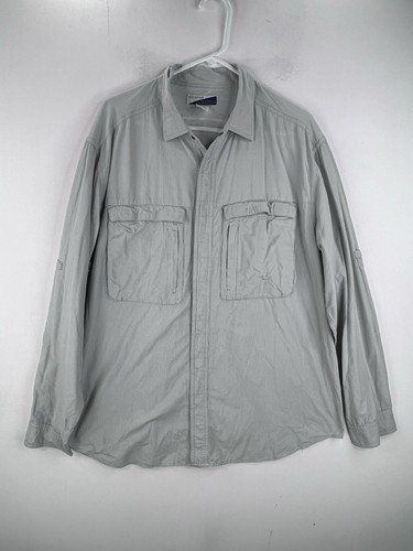 Exofficio Shirt Mens XL Insect Shield Long Sleeve Roll Tab Vented Fishing Nylon - Picture 2 of 14