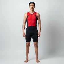 ZOOT Triathlon Mens Small Padded Suit Black Red Performance Racesuit Sleeveless