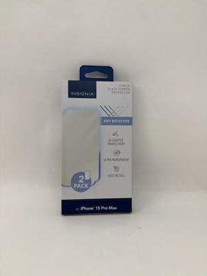 Insignia Anti Reflective Glass Screen Protector for iPhone 15 Pro Max (2-Pack)