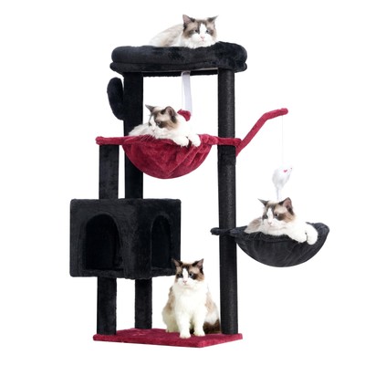 Cat Tree, 39.4 Inches Gothic Tower Condo with Scratching Post, Cat Tower for ...
