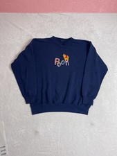 Winnie The Pooh Disney Men's Blue Sweatshirt Size L Vintage 90s Embroidered