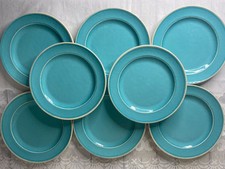 8  Melamine Teal Blue Plates  Vintage Style 9"  Kitchen Camping Indoor Outdoor