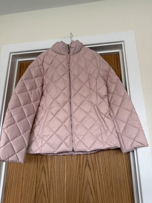 Marks And Spencer Light Pink Feather And Down Jacket With Hidden Hood NWT £79