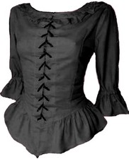 Gothic Mittelalter Schnür Mieder Top  Bluse geschnürt 38 40 42 44
