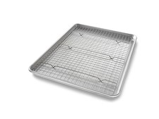 USA Pan Bakeware Half Sheet Baking Pan and Bakeable Nonstick and Cooling Rack...